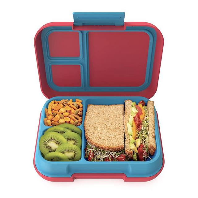 Bentgo® Pop - Leak-Proof Bento-Style Lunch Box with Removable Divider for 3-4 Compartments - Perfect for Kids 8+ and Teens, Microwave/Dishwasher Safe, BPA-Free & Sustainable (Flame Red/Turquoise)