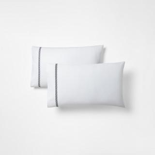 Spencer Cable Embroidery Pillowcase, Set of 2