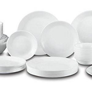 Corelle Livingware 74 Piece Dinnerware Set with Storage Lids, Service for 12, White