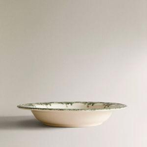 FLORAL EARTHENWARE SOUP PLATE