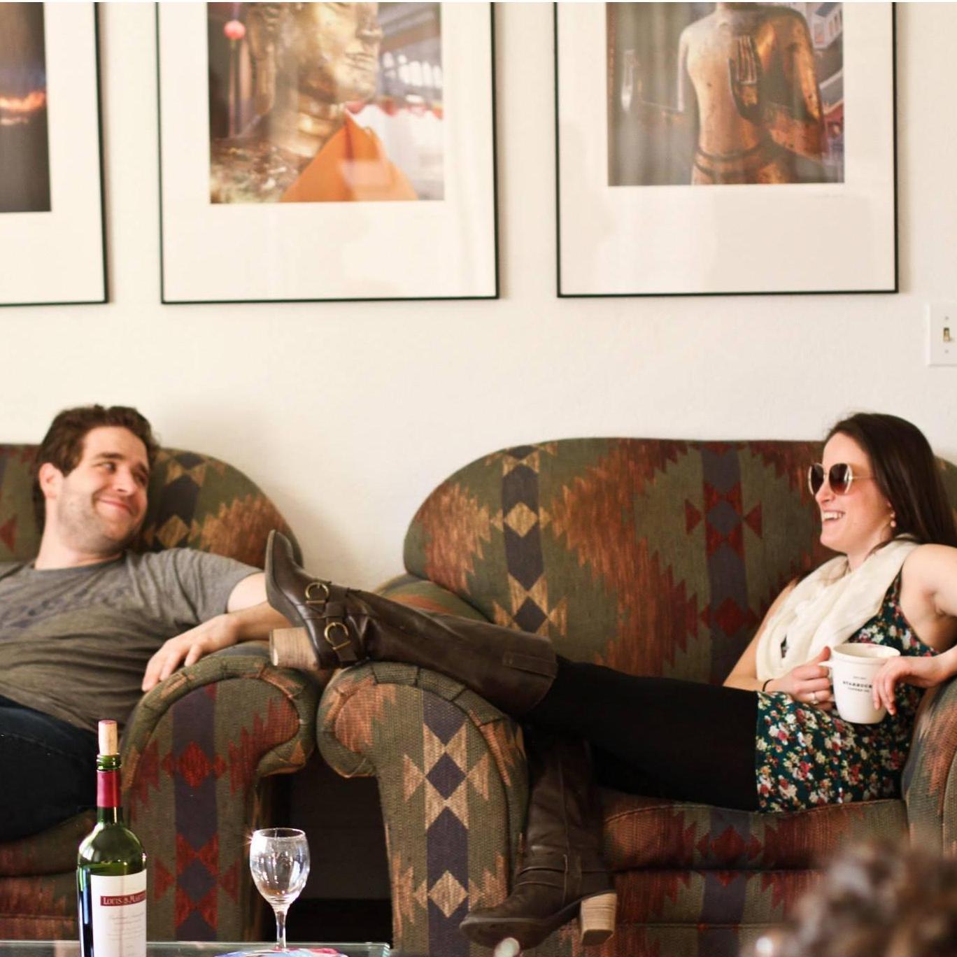 Taken before we were dating at a friend's house.
