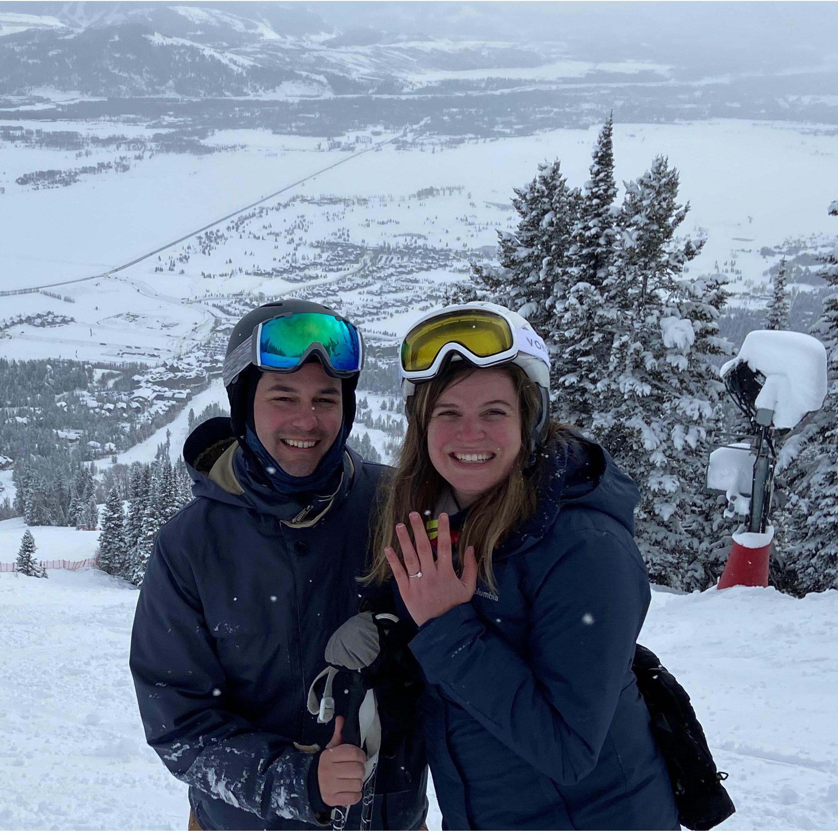 She said YES at the top of Jackson Hole! Maddie was VERY surprised.