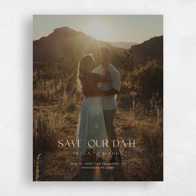 White Magnet Wedding Save the Date - Povera Photo