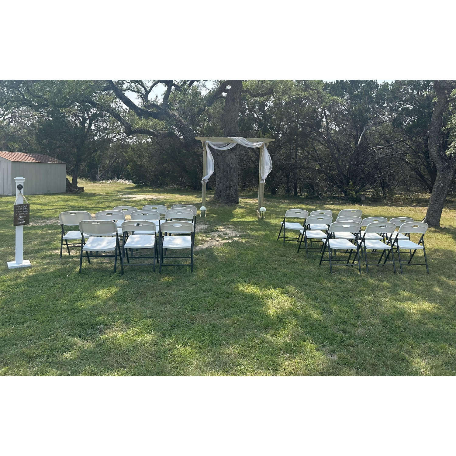 Absolutely beautiful. The wedding arch was hand built for our wedding!