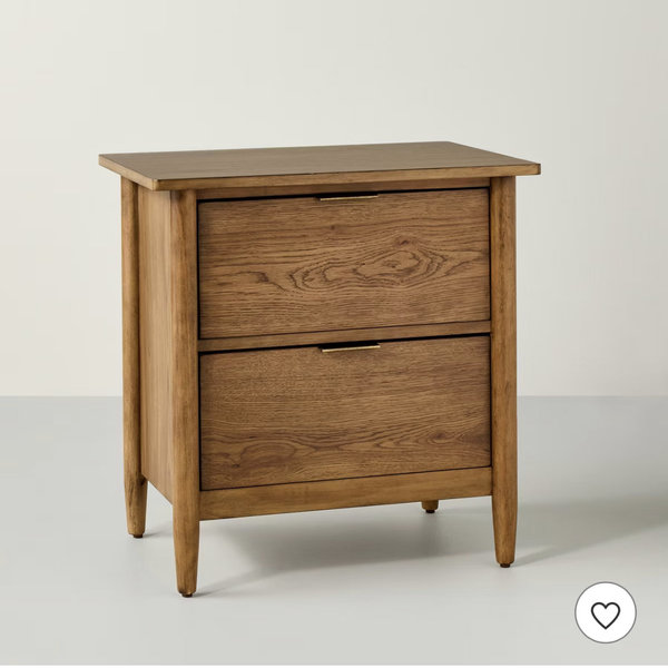 Wood and Cane 2 Drawer Nightstand Aged Oak - Hearth & Hand™ with Magnolia