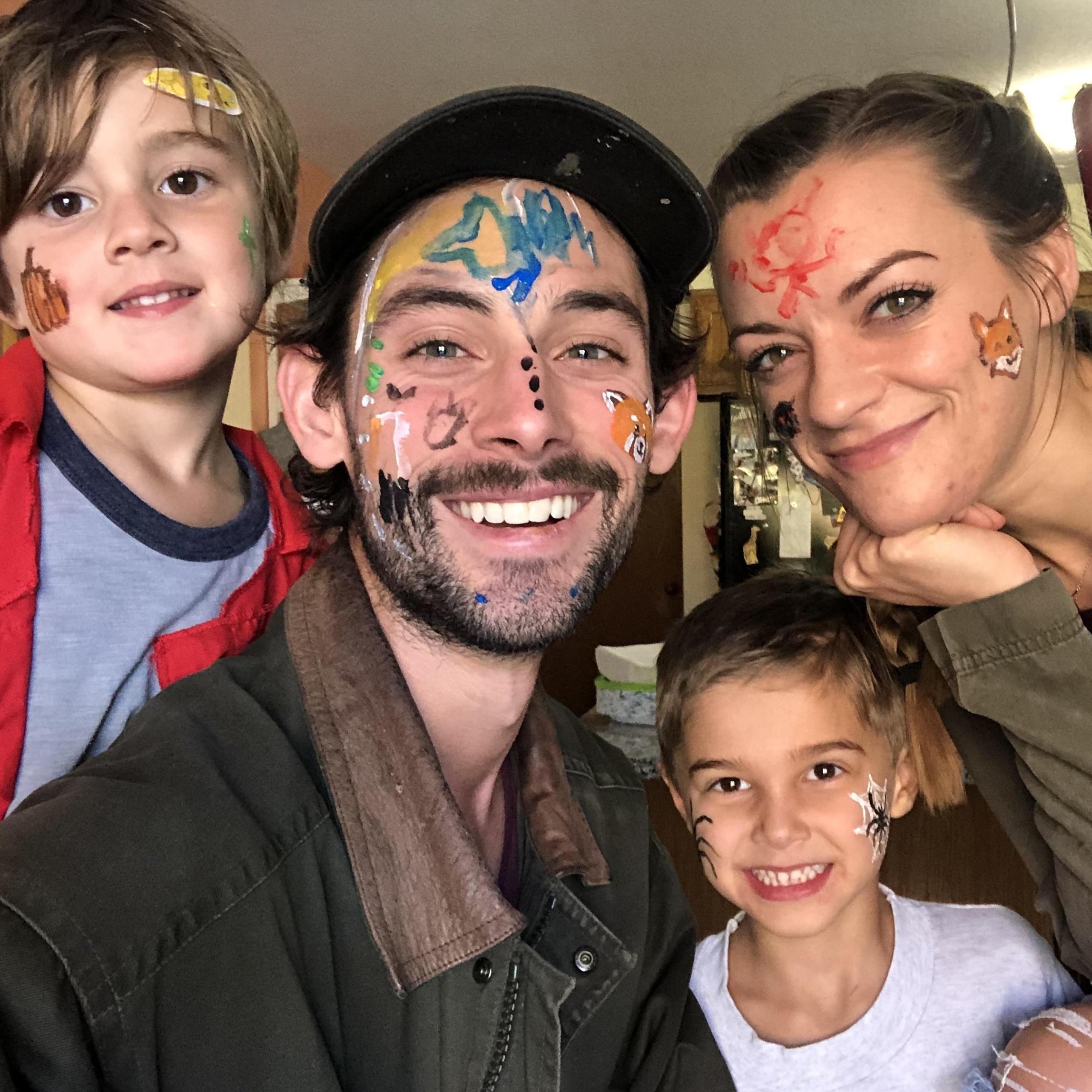 Halloween face painting featuring Simi and Asa