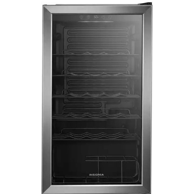 Insignia™ - 29 Bottle Wine Cooler with ENERGY STAR Certification - Stainless Steel Look
