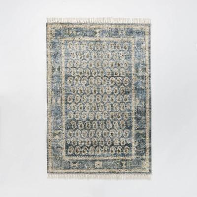 Lost Creek Printed Paisley Rug Blue - Threshold™ designed with Studio McGee