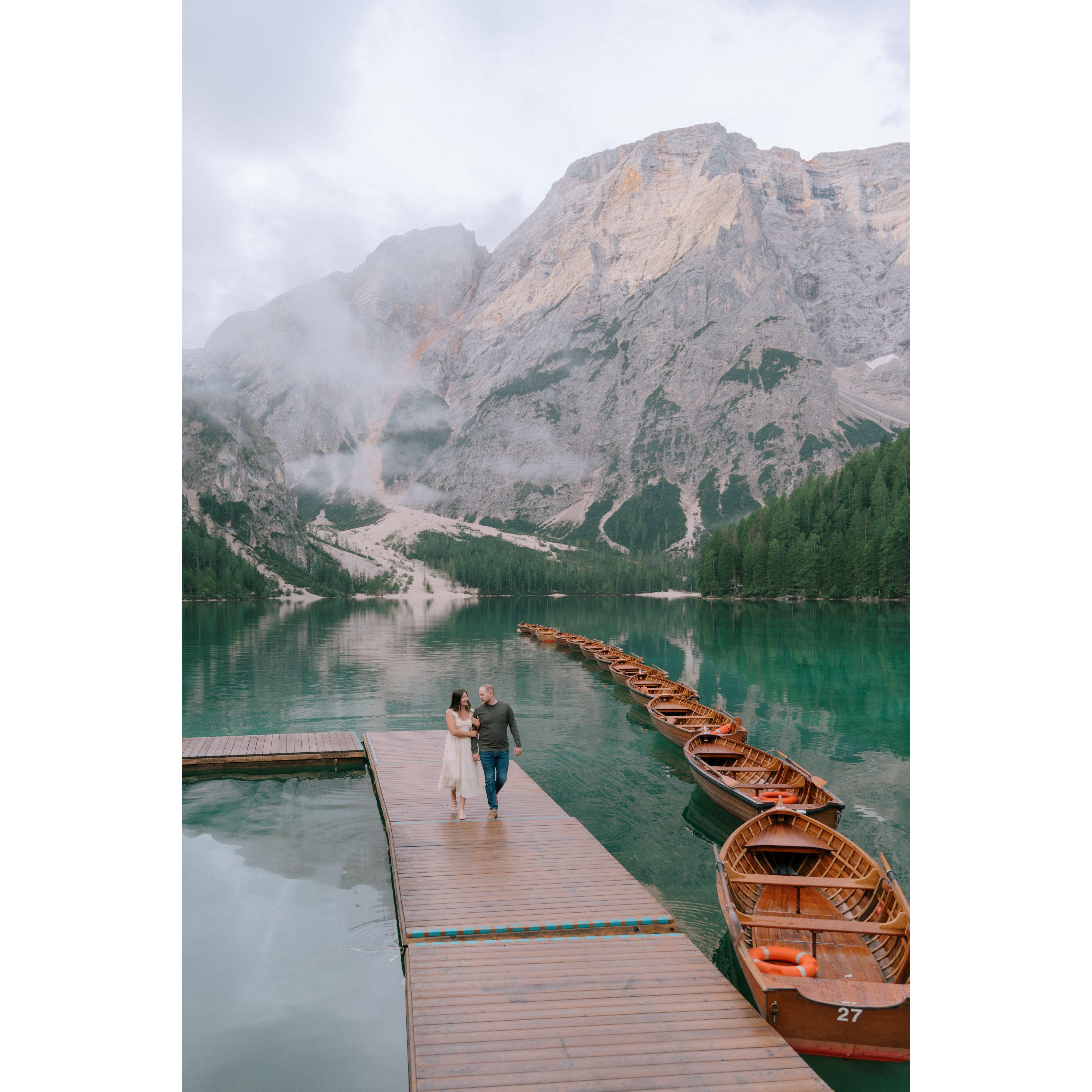 engagement photos on Lago di Braies, Dolomiti, Italy!!!