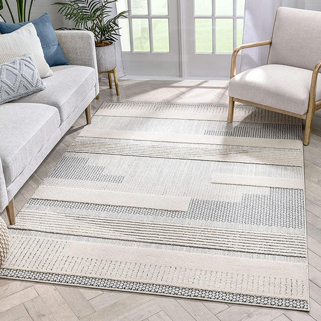Well Woven Brer Light Blue Abstract Geometric Tribal Area Rug (5'3" x 7'3")