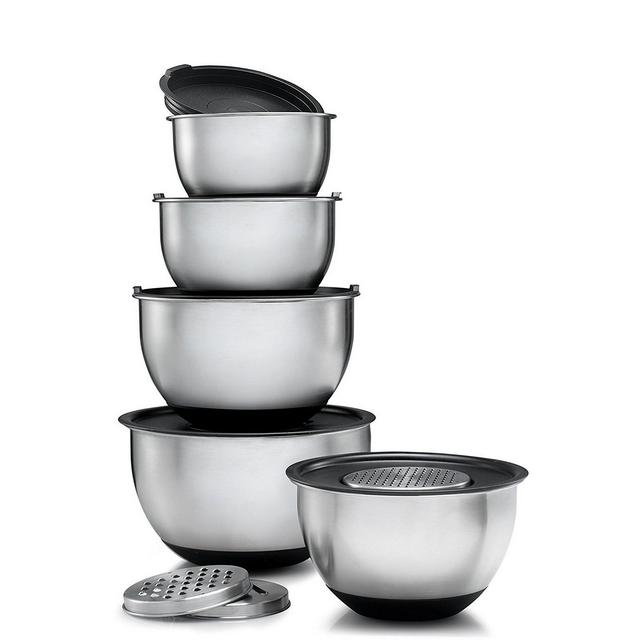 HomeIT Mixing Bowls with Lids and 3 Kind of Graters, Set of 5