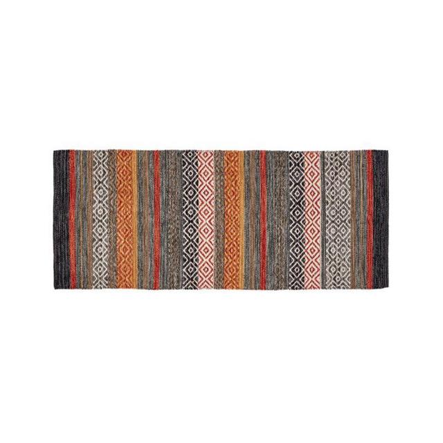 Yumi Grey Multi-Color Rag Rug Runner 2.5'x6'