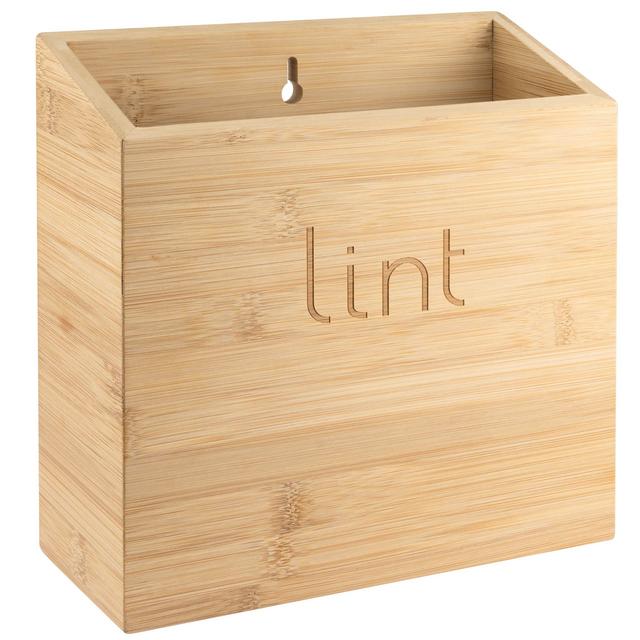Bamboo Magnetic Lint Bin Laundry Room Organization, Lint Holder Bin for Laundry Room Trash Can, Farmhouse Laundry Room Décor, Lint Box, Laundry Lint Bin Lost Socks Basket Lint Trash Can UpTrend Design