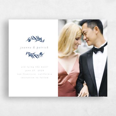 Dark Cobalt, Blue Wedding Save the Date - Callahan Landscape