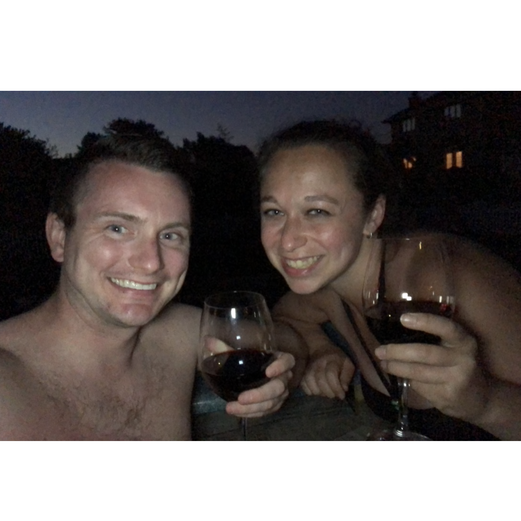 Hot tubbing and wine loving!