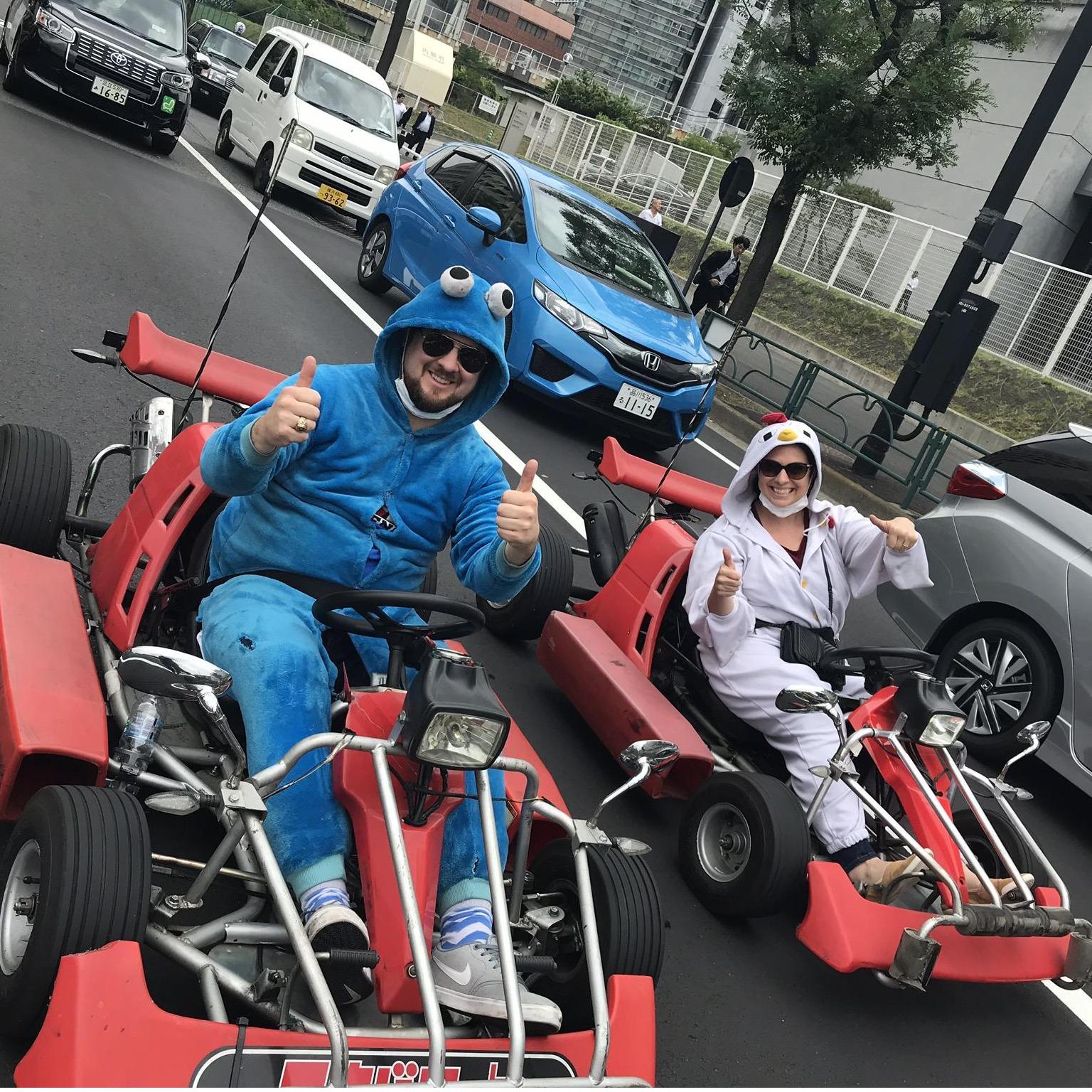 Yes, we dressed  up as cookie monster and a chicken and drove go-karts all through the streets of Tokyo.  It was AMAZING!