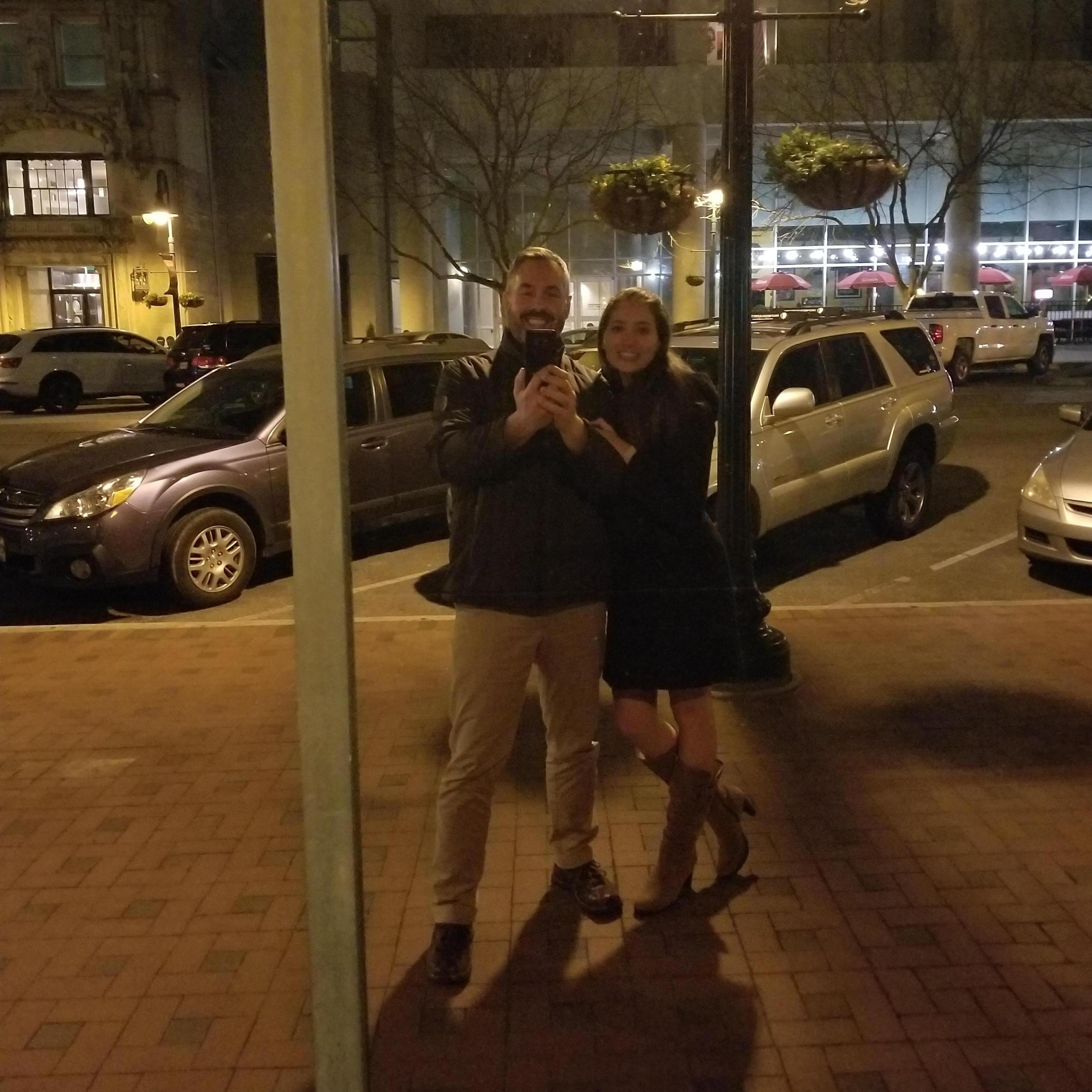 On the way back from our first Valentine's dinner