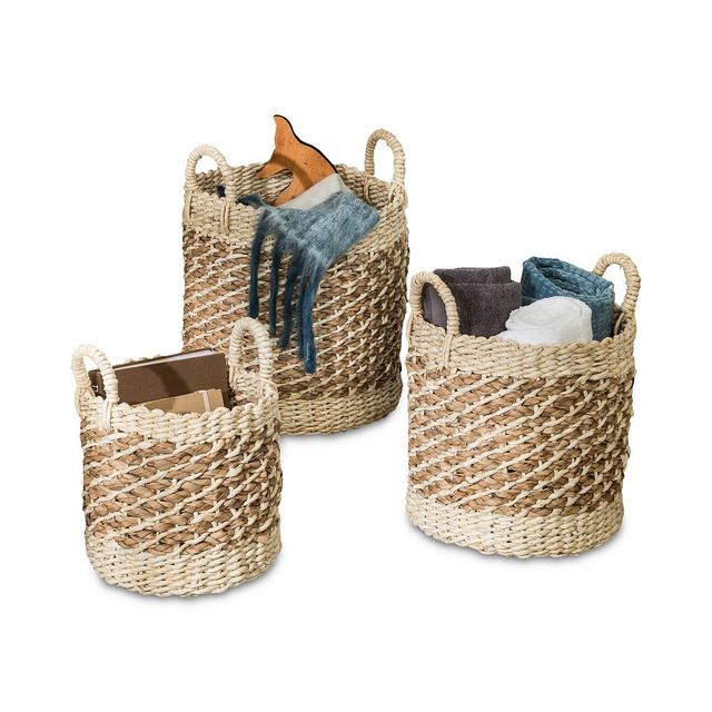Honey Can Do Coastal Collection 3-Pc. Nesting Storage Bins