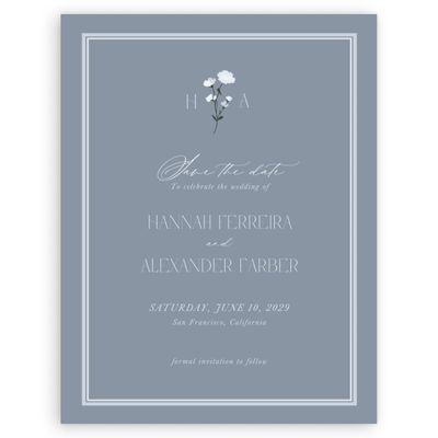 Blue Wedding Digital Save the Date - Marlowe Portrait