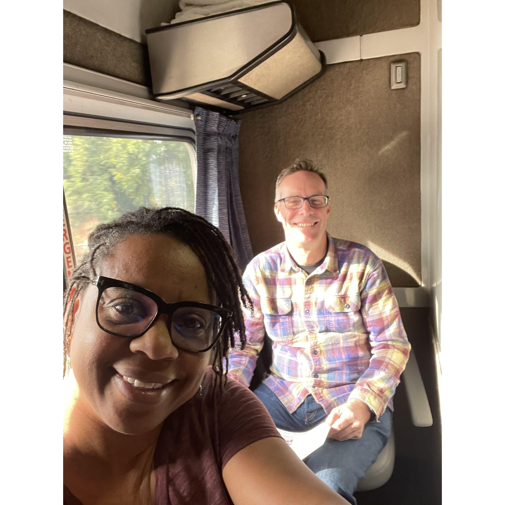 The joy of the private car. On the Amtrak, heading to Seattle, December, 2024.