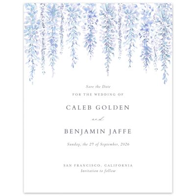 Icy Blue Wedding Digital Save the Date - Portree Portrait