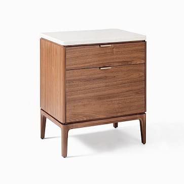 Parker Storage Nightstand Marble & Cool Walnut