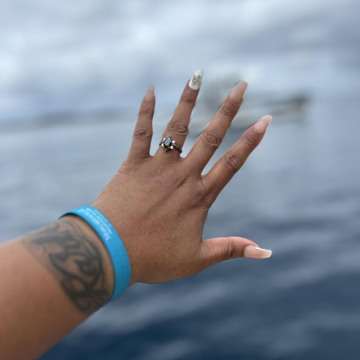 On a boat somewhere in St. Thomas screaming "I'm a Fiance'" lol