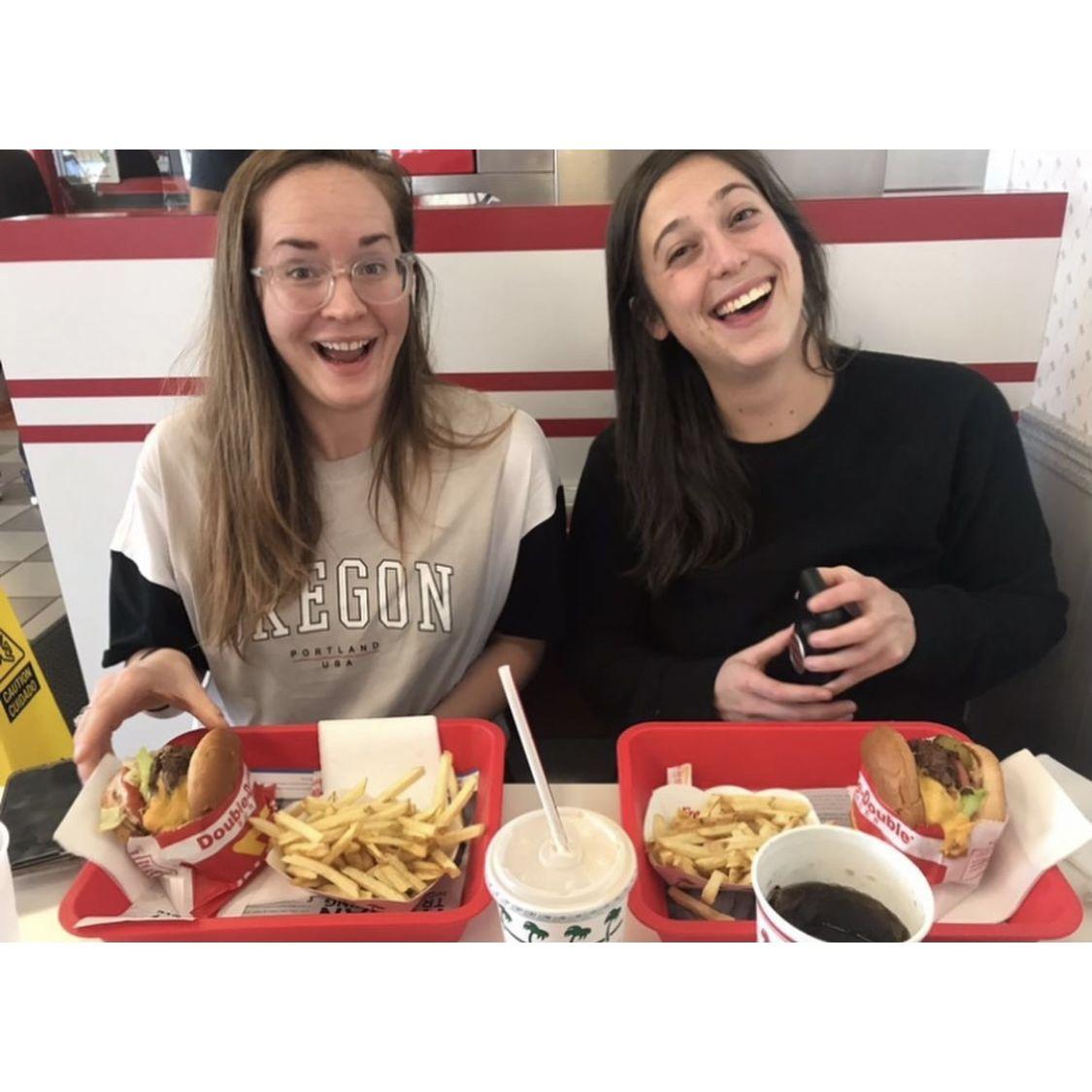 First trip together to In-And-Out,...always the first stop when we hop off the plane at LAX