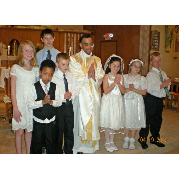 The day we both met, at our confirmation ceremony at St. Stephen's.