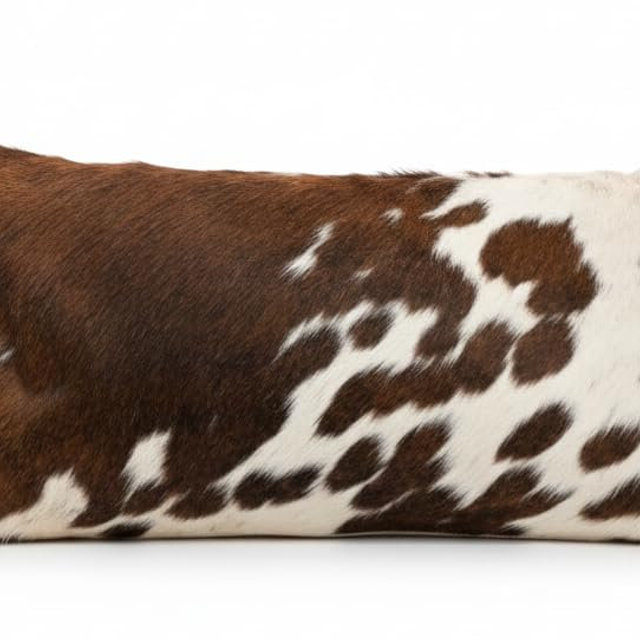 NGF Genuine Cowhide Lumber Pillows Cushion Cover - Leather Hair on 12' x 22' Throw Pillow - Handmade Leather Cushion Case with Hidden Zipper for The Living Room (TRI, 12" x 22" Inches)