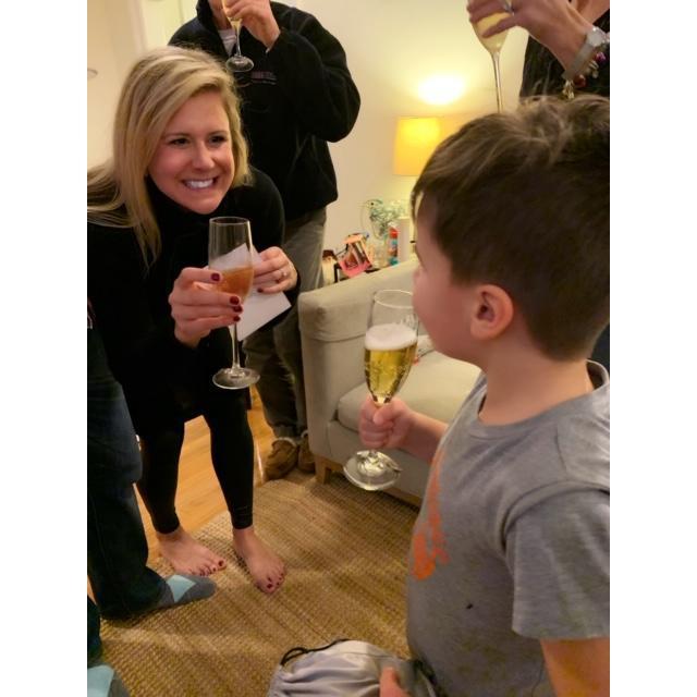 Celebrating being newly engaged with the family!