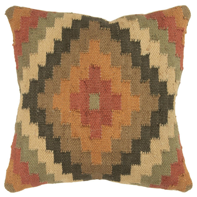18"x18" Earthtones Southwestern Poly Filled Square Throw Pillow - Rizzy Home