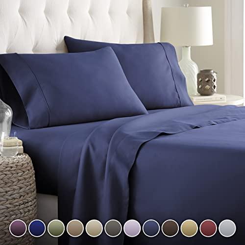 Hotel Luxury Bed Sheets Set Today! On Amazon Softest Bedding 1800 Series Platinum Collection-100%!Deep Pocket,Wrinkle & Fade Resistant (Twin, Navy)