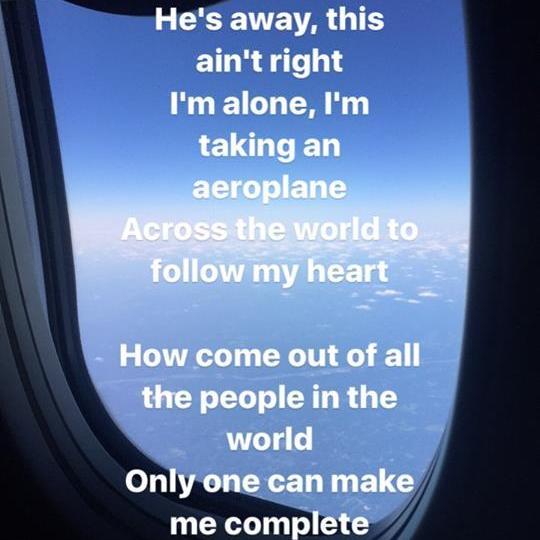 In the air, Italy-USA, August 2017