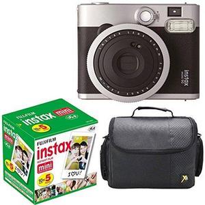 Fujifilm Instax Mini 90 Neo Classic Instant Film Camera With Fujifilm Instax Mini Instant Film, 10 Sheets x 5 packs + Case Deluxe Bundle