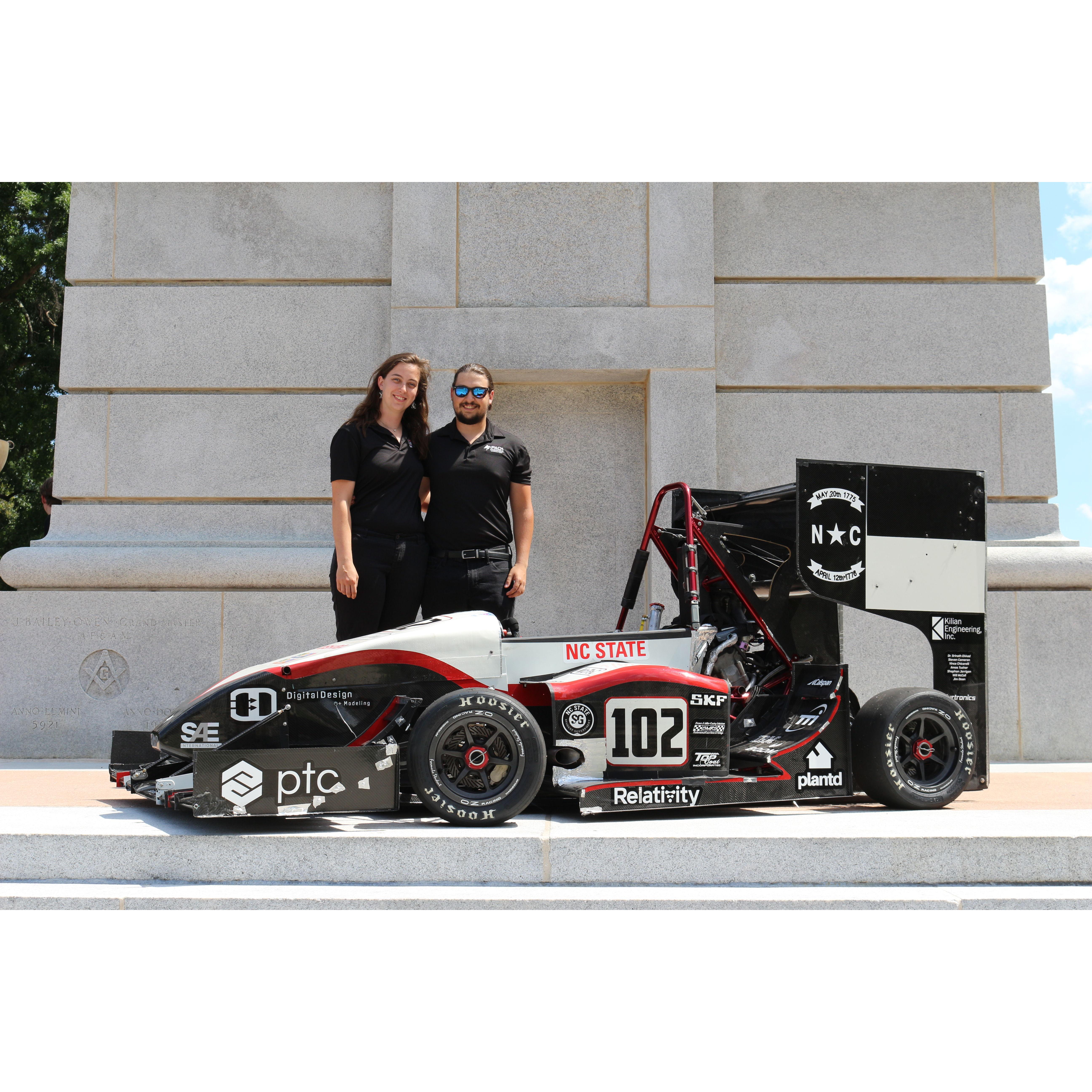 Pictures at the NCSU Bell Tower with the FSAE car and club that brought us together.