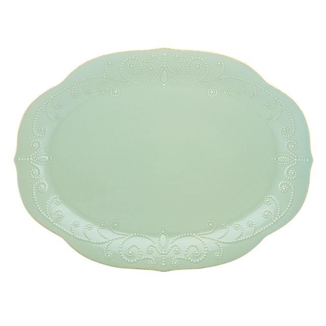 Lenox French Perle Oval Platter, Ice Blue