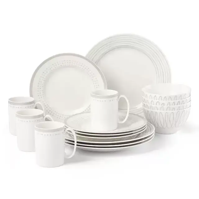 kate spade new york Charlotte Street East Grey 16-PC Dinnerware Set, Service for 4