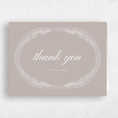 Greige, Brown Wedding Thank You - Duluth Landscape