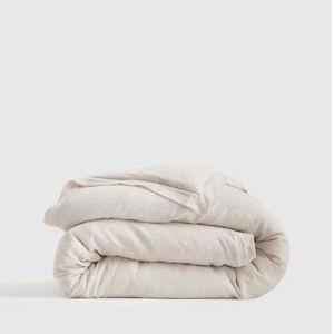 European Linen Double Flange Duvet Cover in Sand