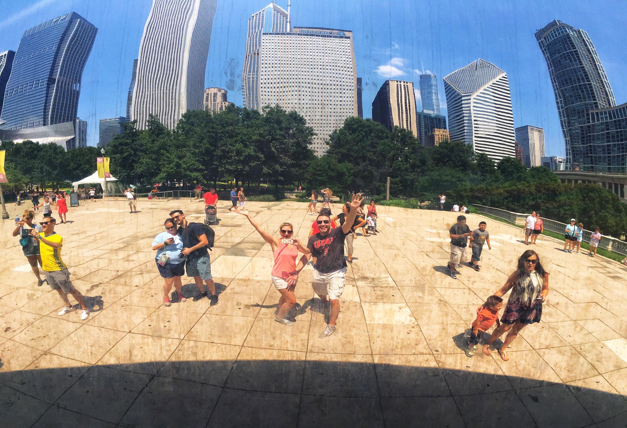 Being tourists at the Bean in Chicago!