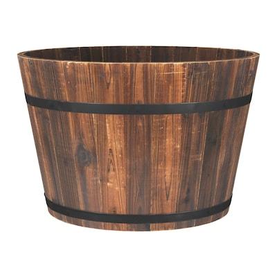 Style Selections  Large (25-65-Quart) Carbonize Wood Barrel with Drainage Holes
