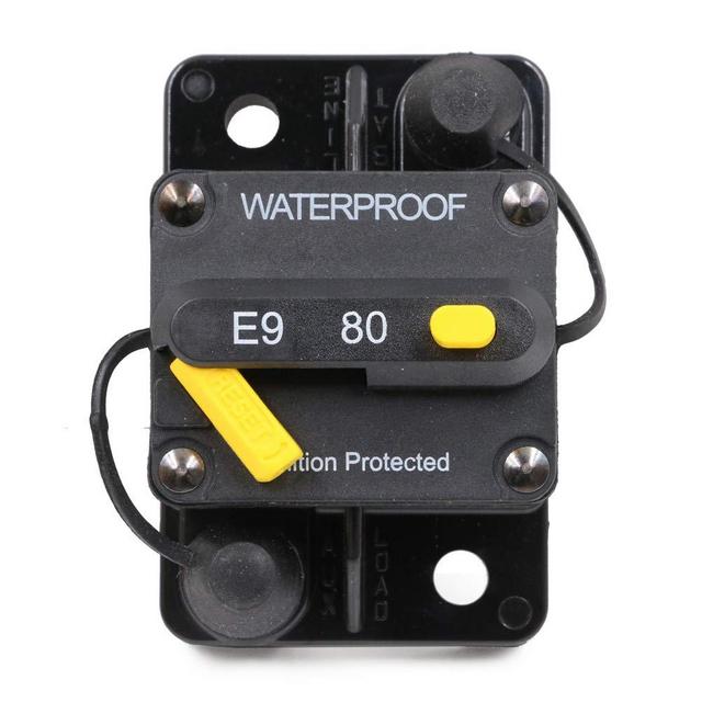 T Tocas 80 Amp Circuit Breaker Trolling with Manual Reset, 12V- 72V DC, Waterproof (80A)