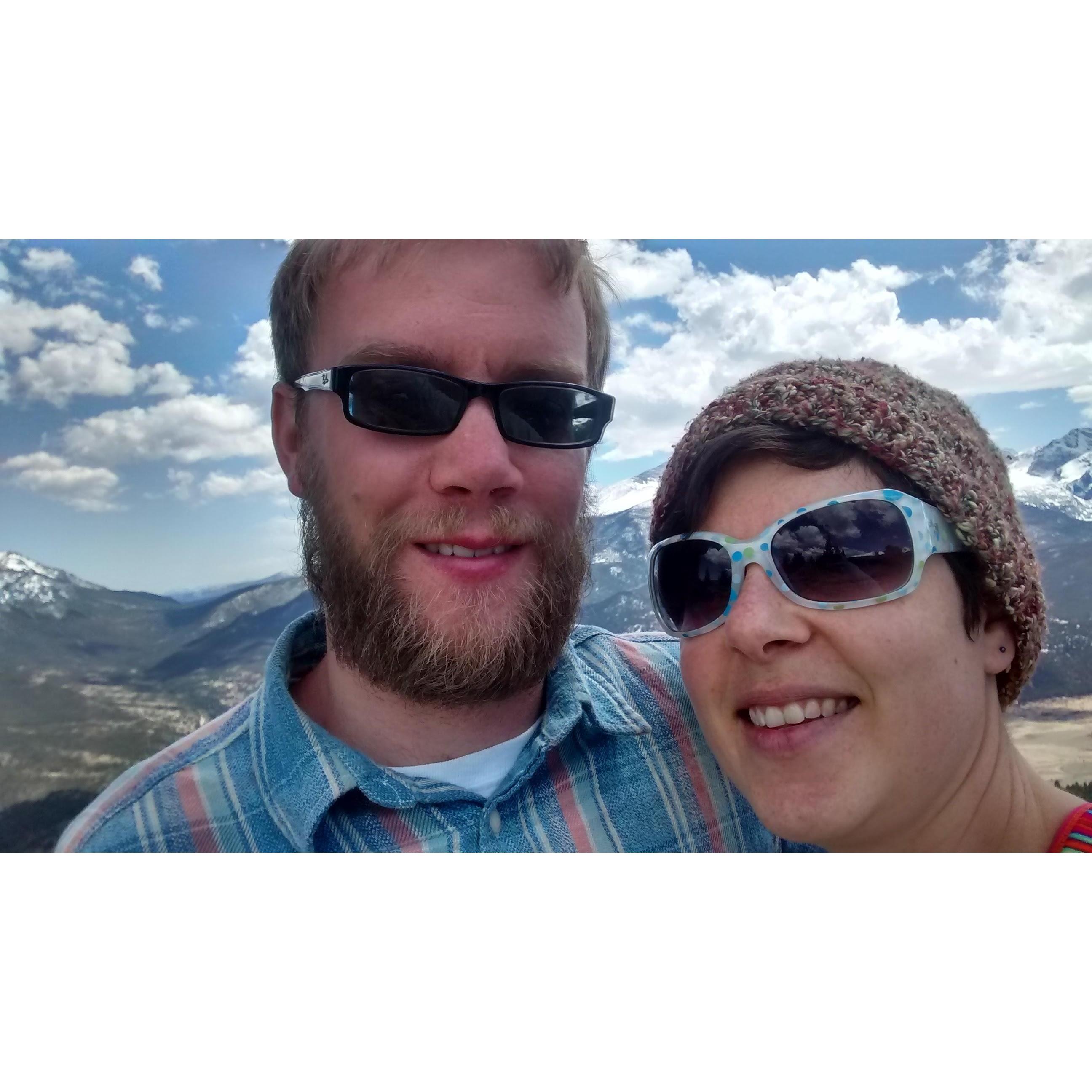 On top of a mountain near Boulder, CO.