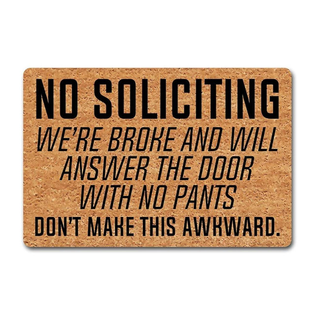 Funny Welcome Doormats No Soliciting Don't Make This Awkward (23.6 X 15.7 in) Personalized Colorful Doormat With Anti-Slip Rubber Back Prank House Warming Gift Doormats For The Entrance Way Decor