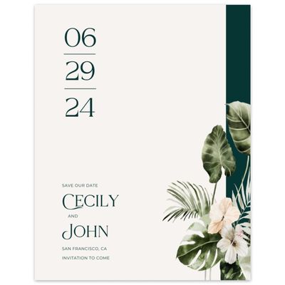 Dark Emerald, Green Wedding Digital Save the Date - Katmai Portrait