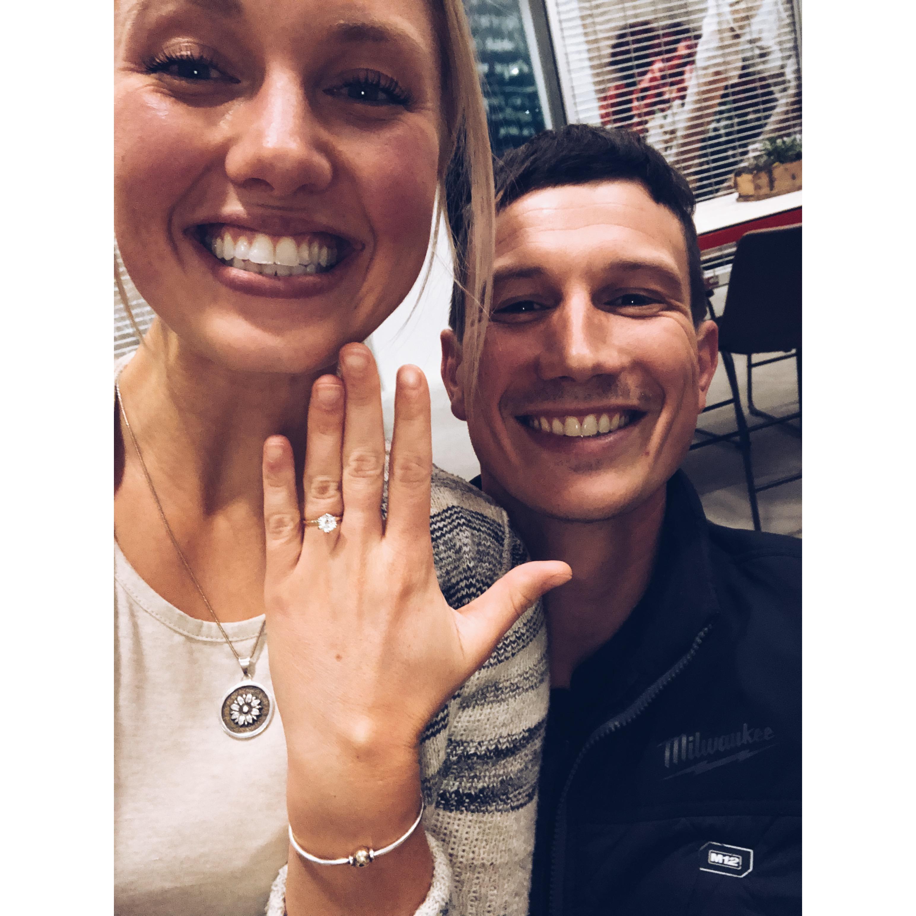Basically star-struck after he proposed.