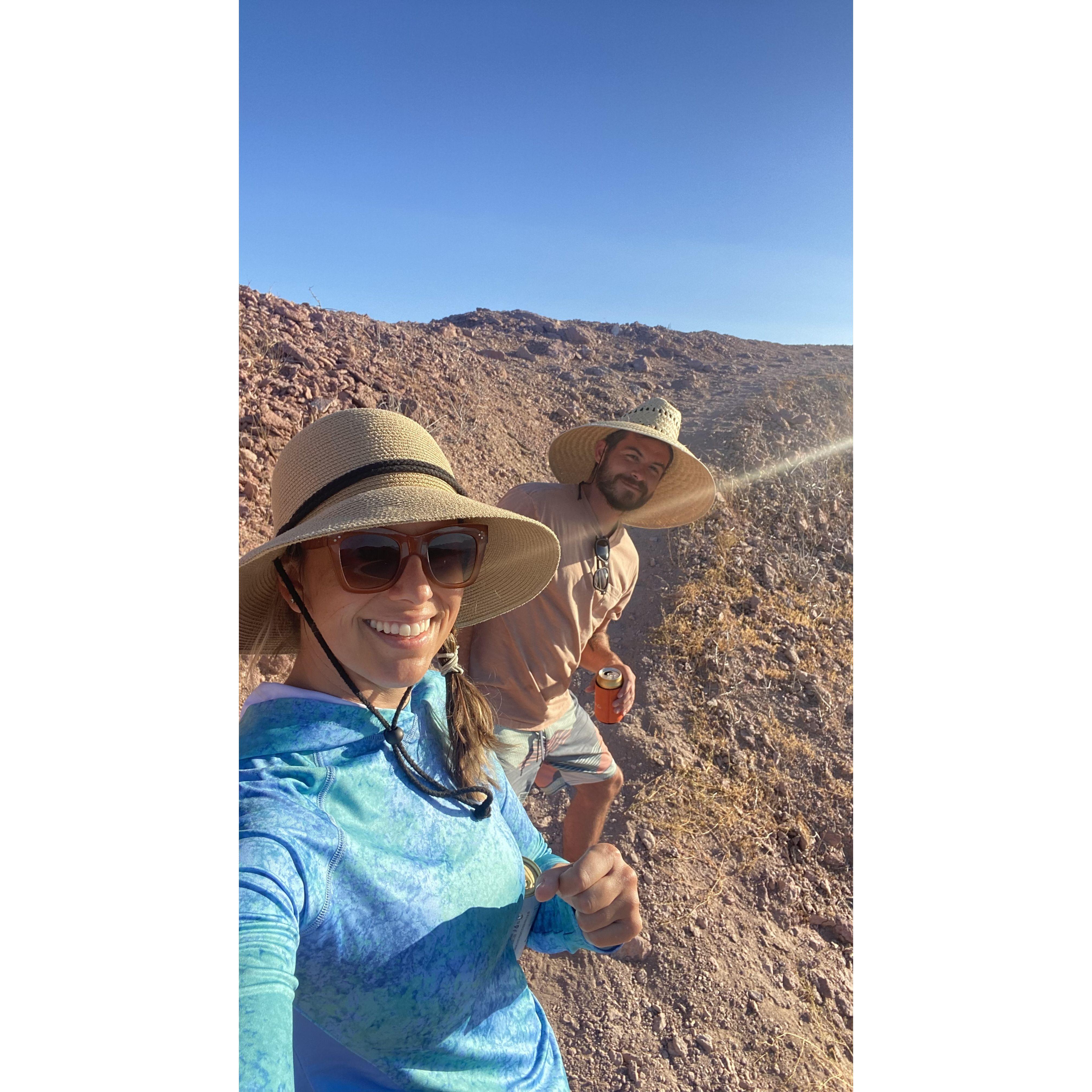 Our first hike together in San Francisco Bay in the Sea of Cortez