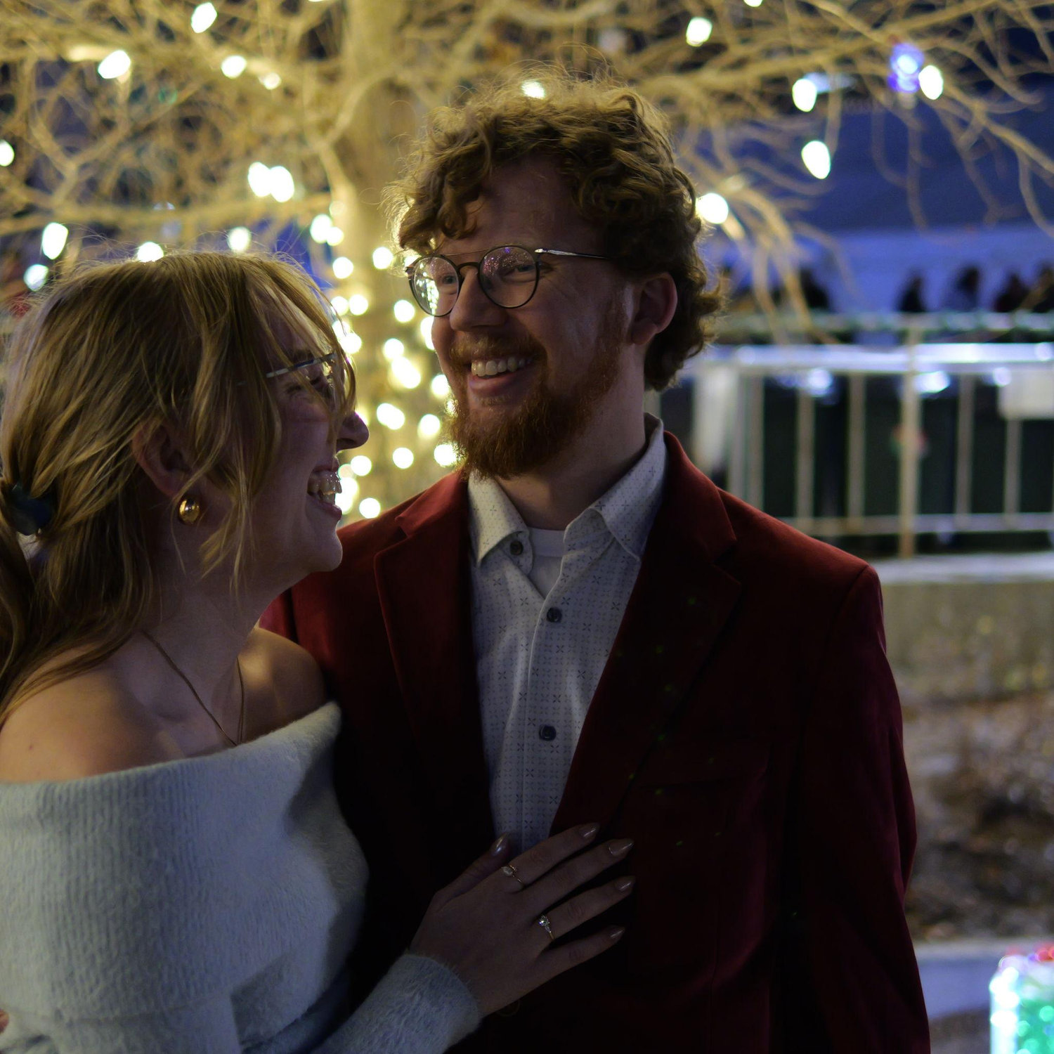 Our huge smiles after getting engaged!