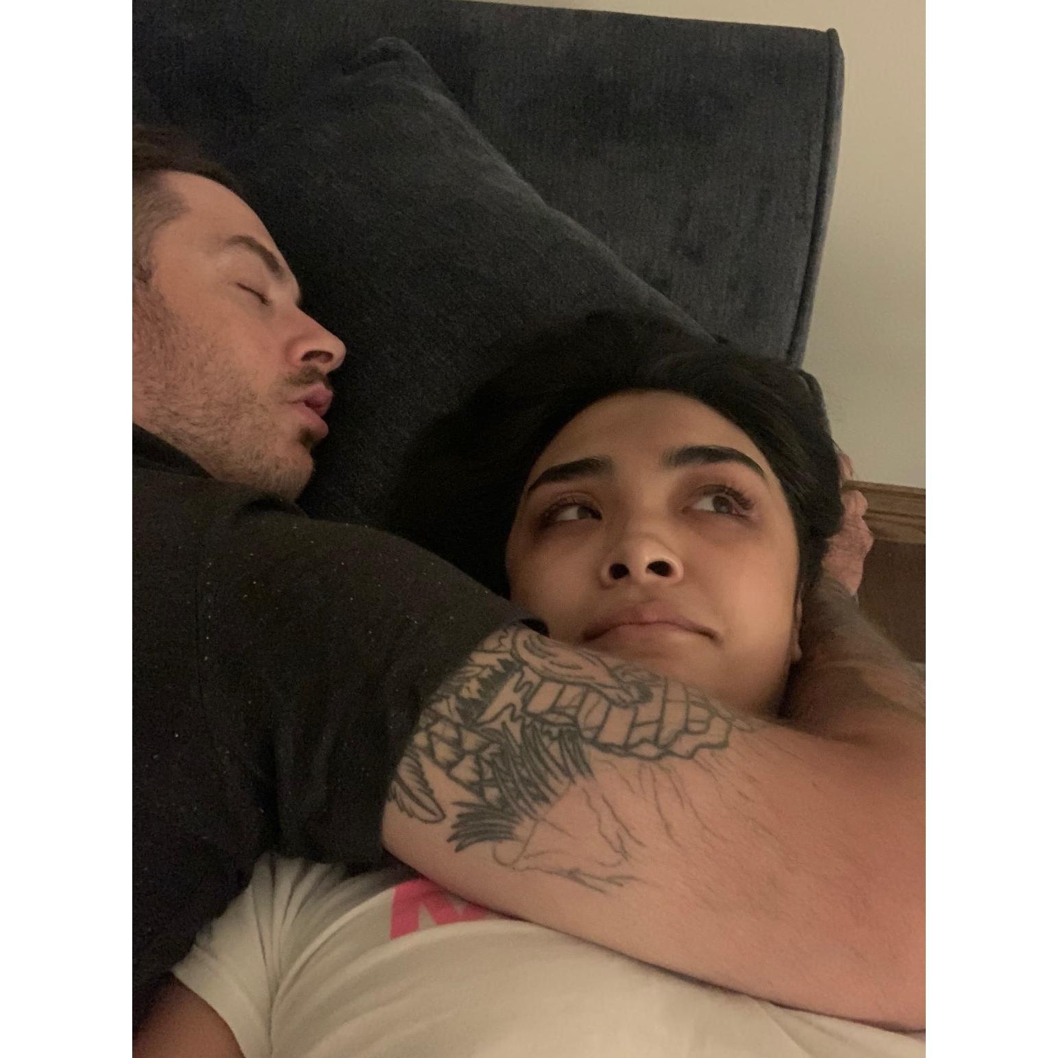 If not an arm, then a leg. John's limbs feel extra heavy when he sleeps.